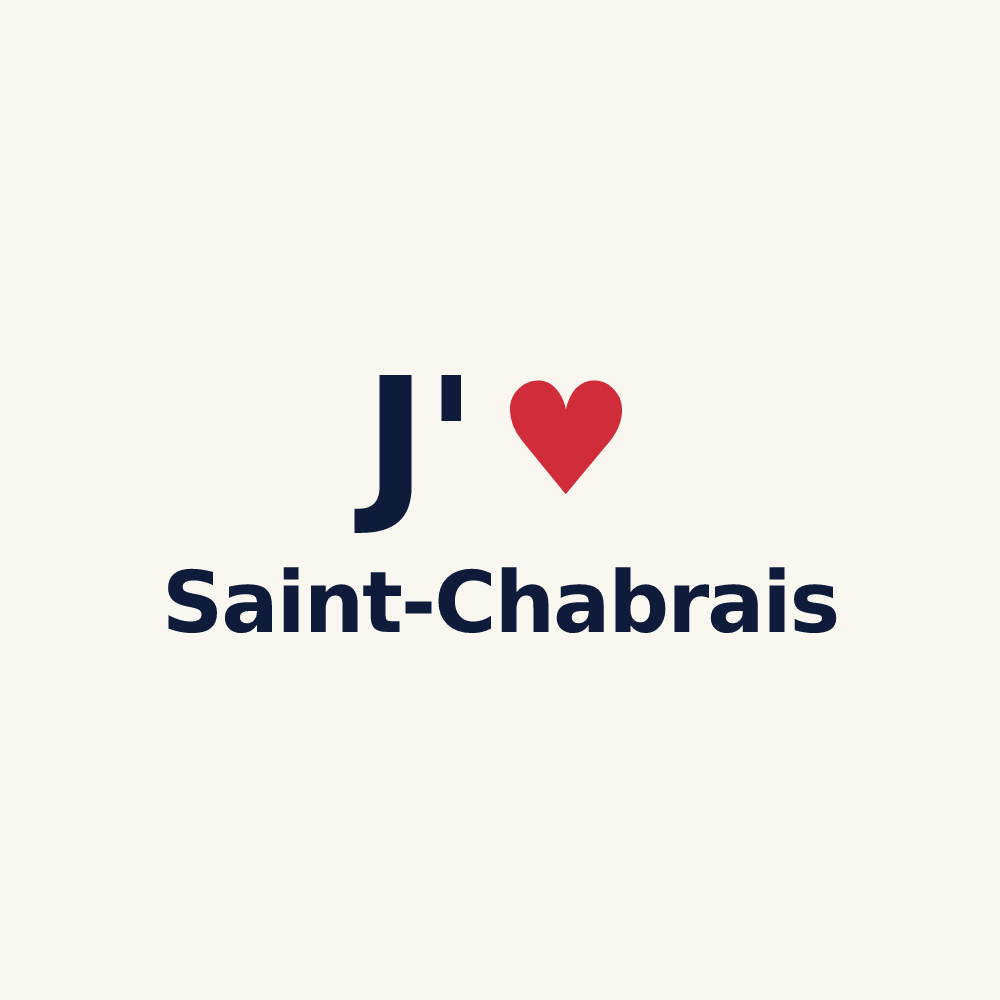 Tasse personnalisée Saint-Chabrais — design « J'aime Saint-Chabrais » imprimé sur la tasse