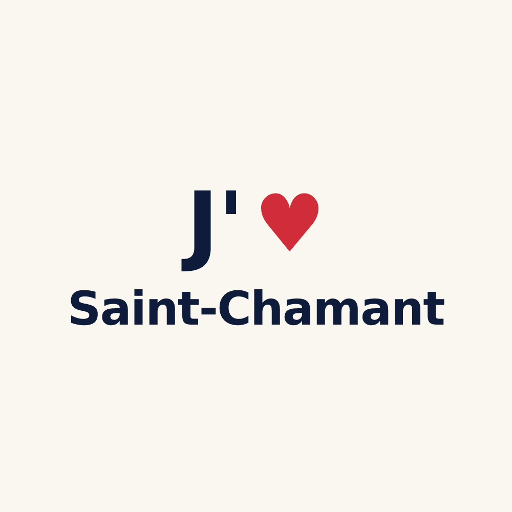 Tasse personnalisée Saint-Chamant — design J'aime Saint-Chamant