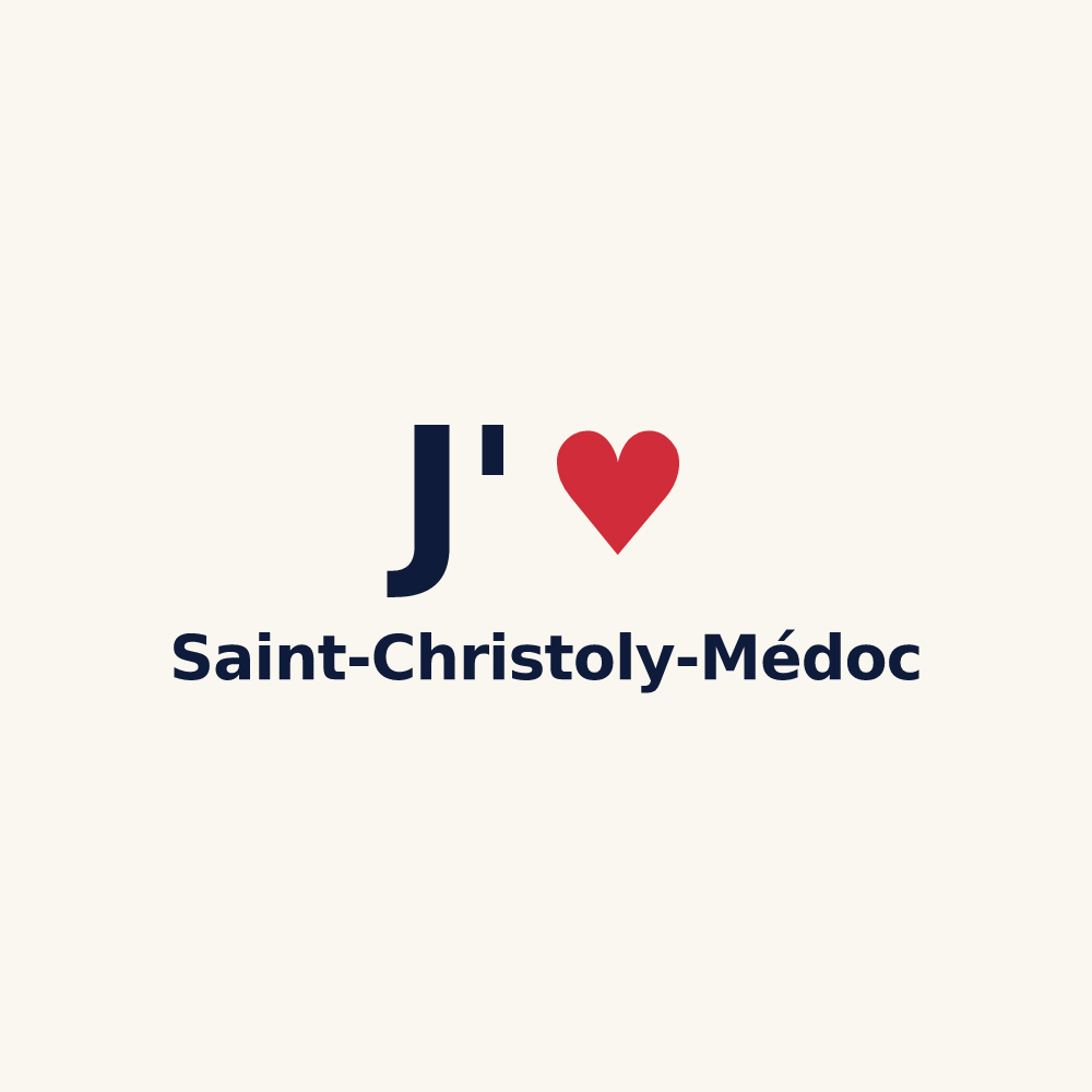 Tasse personnalisée Saint-Christoly-Médoc — design « J'aime Saint-Christoly-Médoc » imprimé sur la tasse