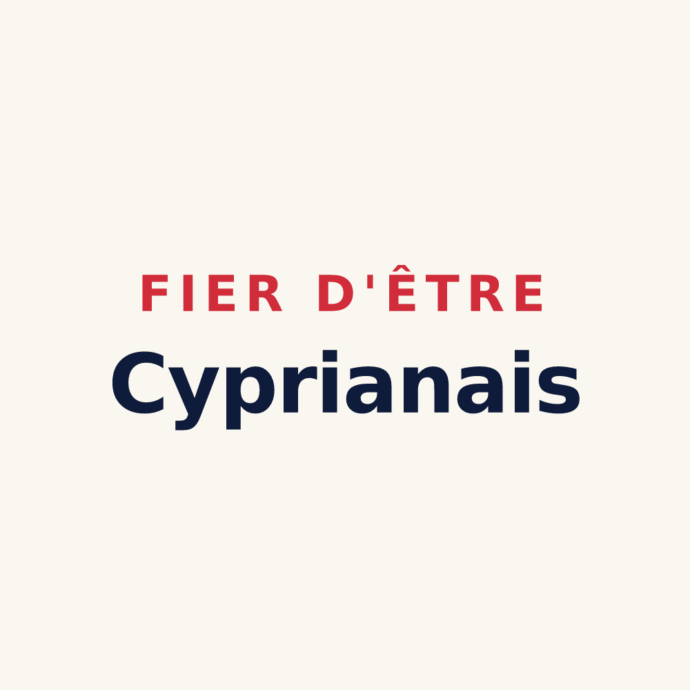 Tasse « Fier d'être Cyprianais » — design pour Saint-Civran