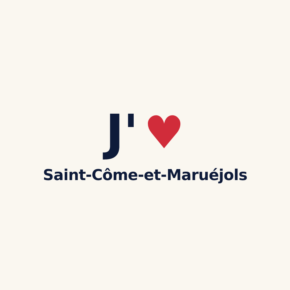 Tasse personnalisée Saint-Côme-et-Maruéjols — design « J'aime Saint-Côme-et-Maruéjols » imprimé sur la tasse