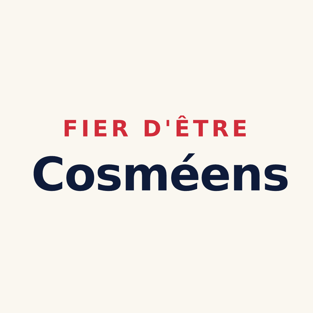 Tasse « Fier d'être Cosméens » — design pour Saint-Cosme-en-Vairais