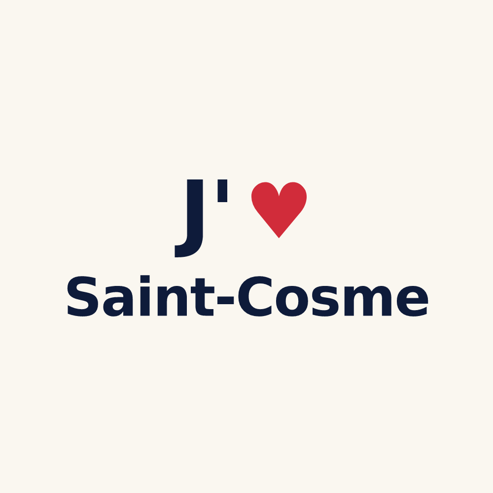 Tasse personnalisée Saint-Cosme — design J'aime Saint-Cosme