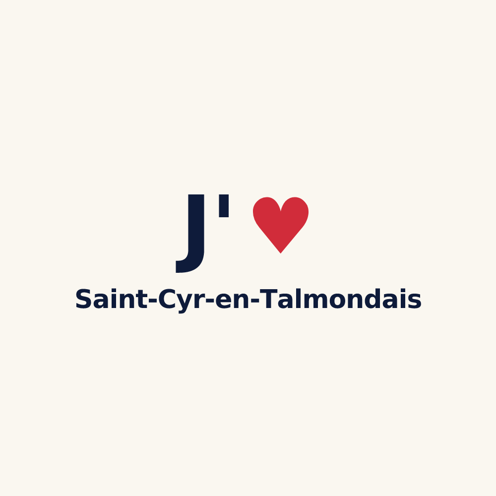 Tasse personnalisée Saint-Cyr-en-Talmondais — design « J'aime Saint-Cyr-en-Talmondais » imprimé sur la tasse