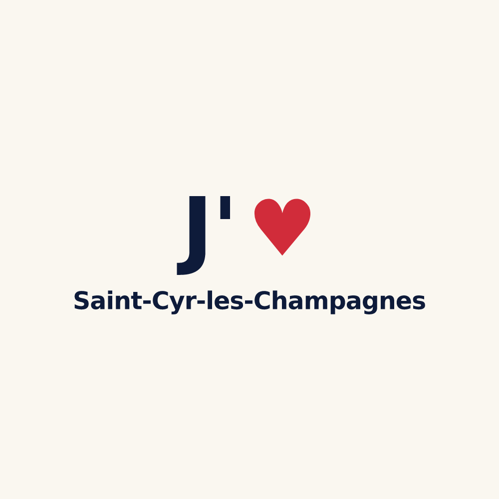 Tasse personnalisée Saint-Cyr-les-Champagnes — design J'aime Saint-Cyr-les-Champagnes