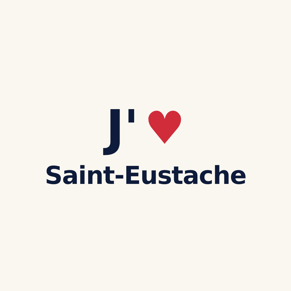 Tasse personnalisée Saint-Eustache — design « J'aime Saint-Eustache » imprimé sur la tasse