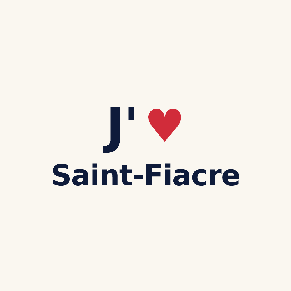 Tasse personnalisée Saint-Fiacre — design « J'aime Saint-Fiacre » imprimé sur la tasse