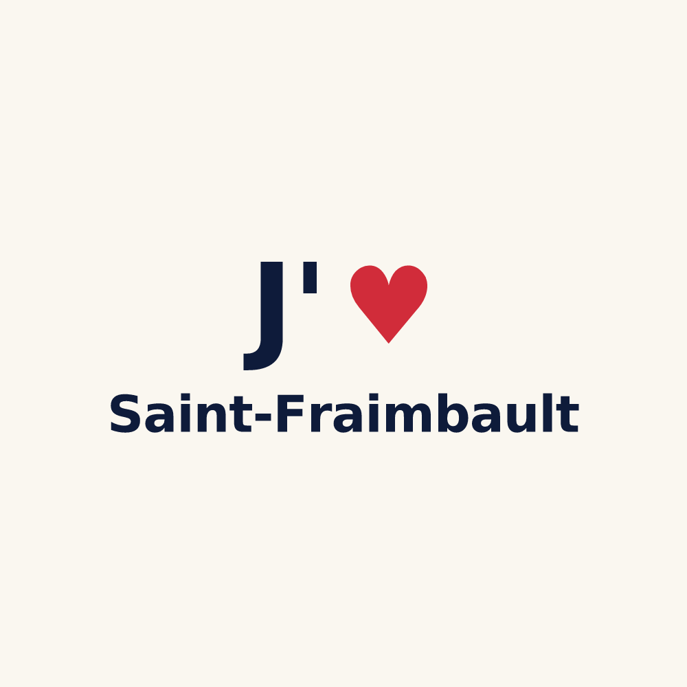 Tasse personnalisée Saint-Fraimbault — design « J'aime Saint-Fraimbault » imprimé sur la tasse