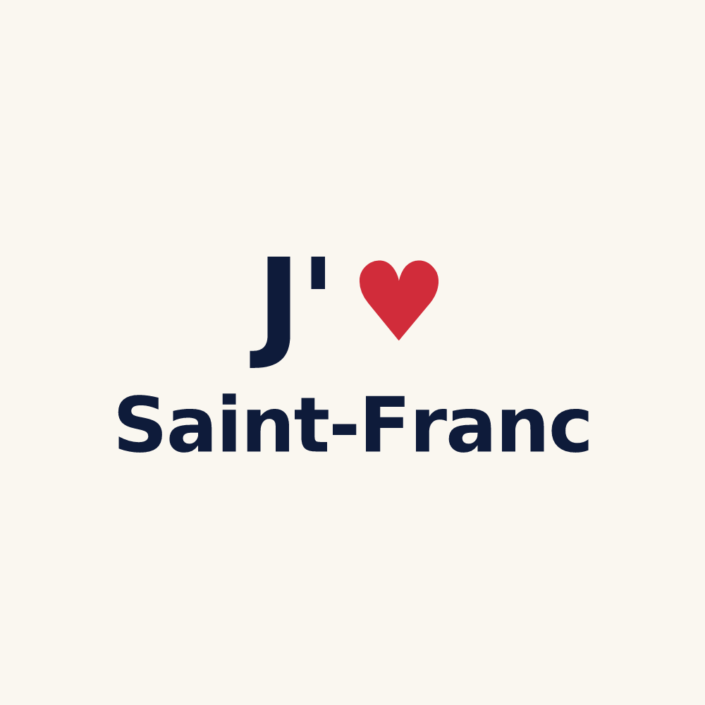 Tasse personnalisée Saint-Franc — design J'aime Saint-Franc