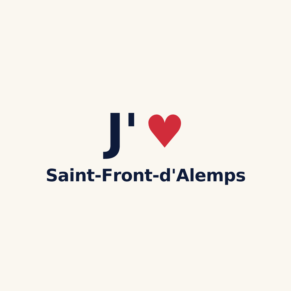 Tasse personnalisée Saint-Front-d'Alemps — design « J'aime Saint-Front-d'Alemps » imprimé sur la tasse