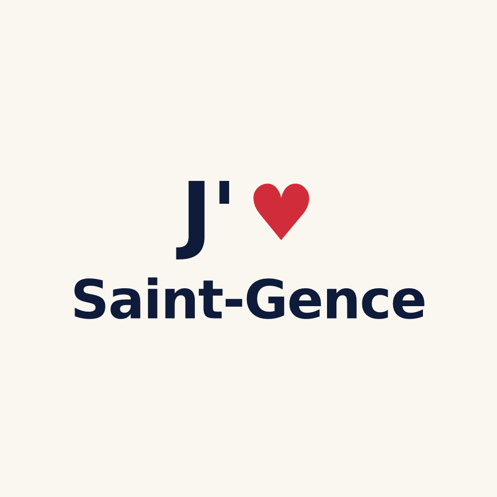 Tasse personnalisée Saint-Gence — design J'aime Saint-Gence