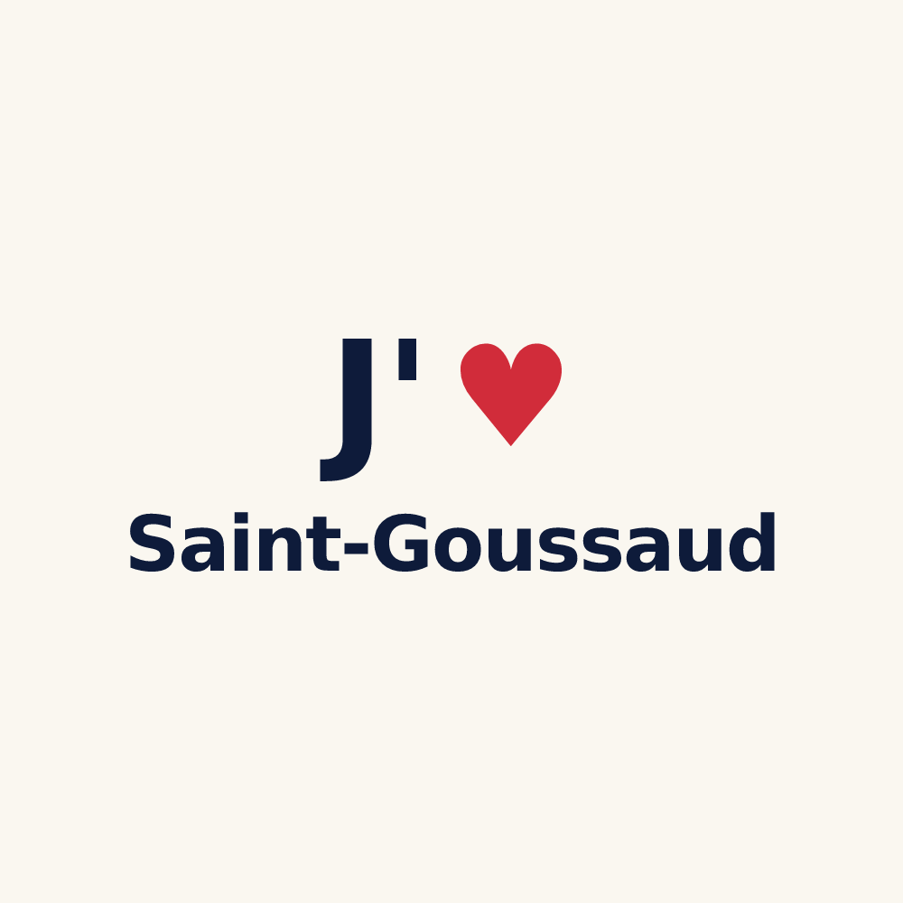 Tasse personnalisée Saint-Goussaud — design J'aime Saint-Goussaud