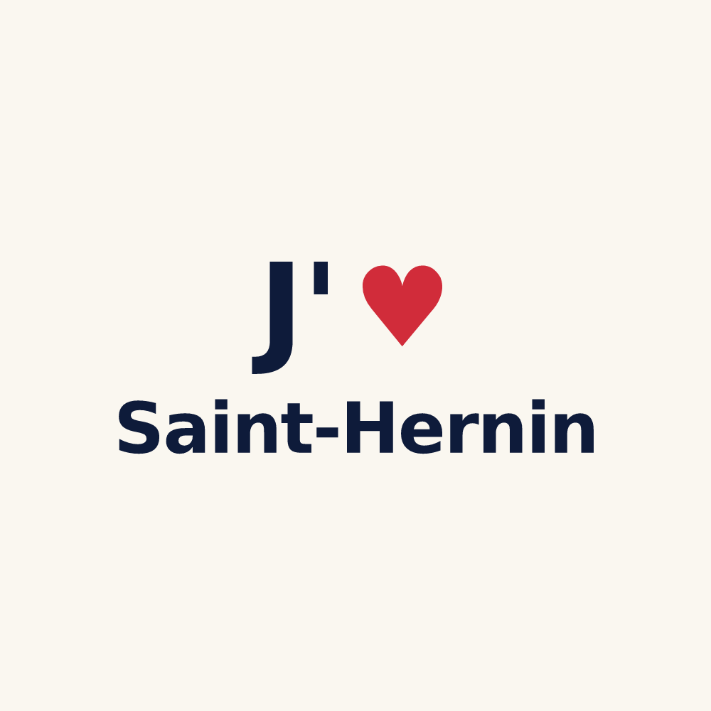 Tasse personnalisée Saint-Hernin — design « J'aime Saint-Hernin » imprimé sur la tasse