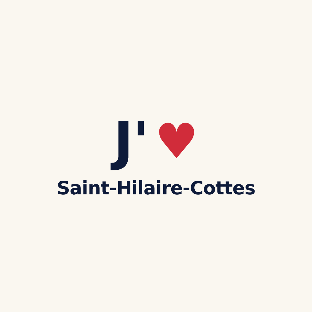 Tasse personnalisée Saint-Hilaire-Cottes — design « J'aime Saint-Hilaire-Cottes » imprimé sur la tasse