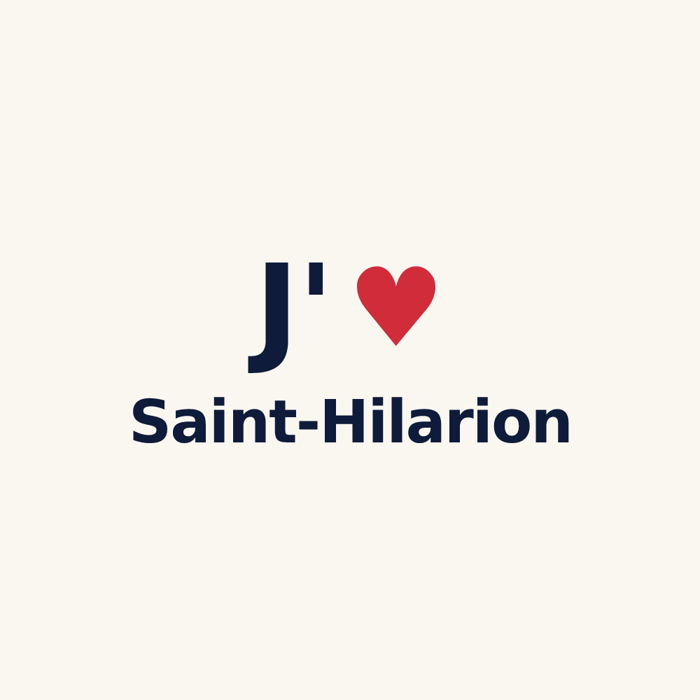 Tasse personnalisée Saint-Hilarion — design « J'aime Saint-Hilarion » imprimé sur la tasse