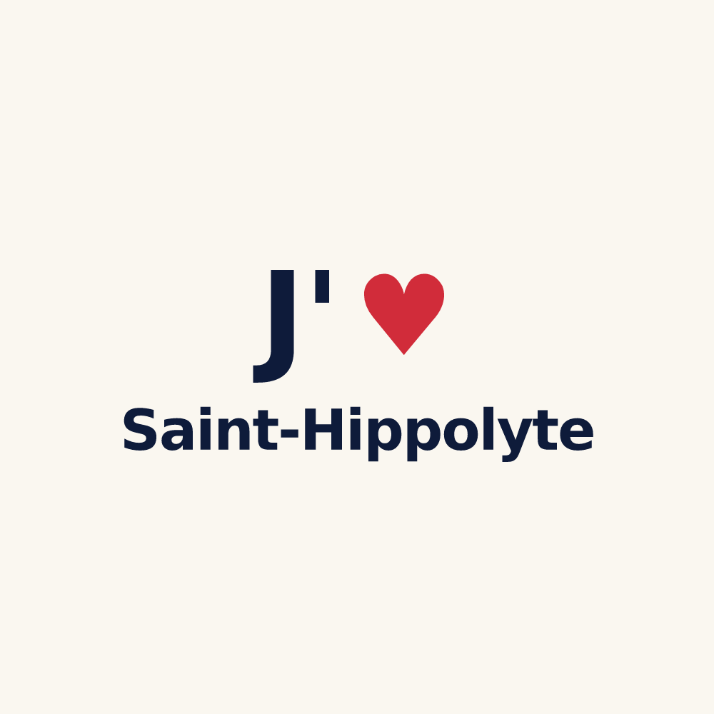 Tasse personnalisée Saint-Hippolyte — design « J'aime Saint-Hippolyte » imprimé sur la tasse