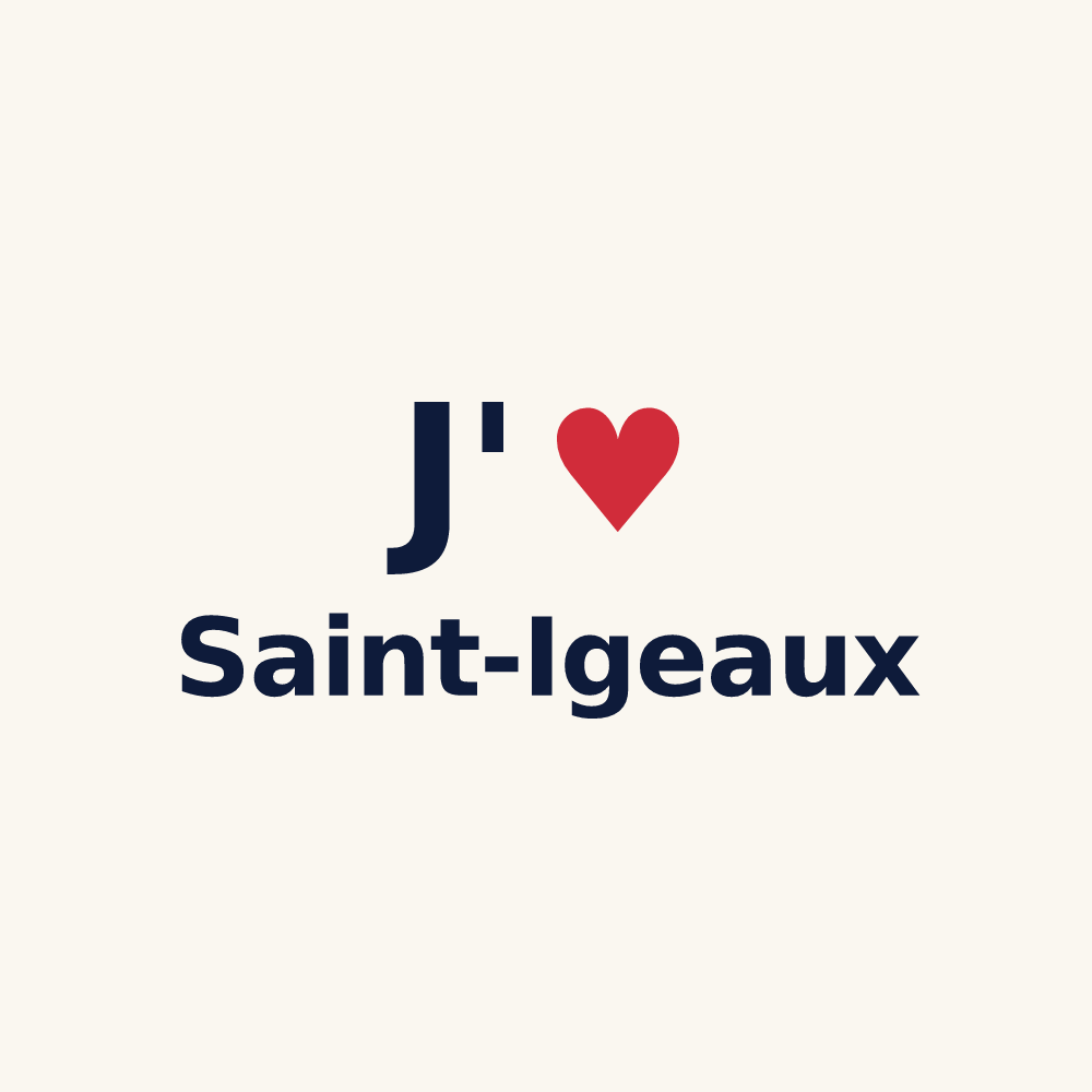 Tasse personnalisée Saint-Igeaux — design J'aime Saint-Igeaux