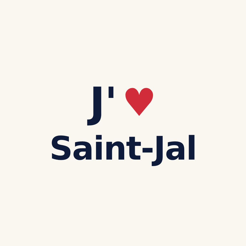 Tasse personnalisée Saint-Jal — design J'aime Saint-Jal
