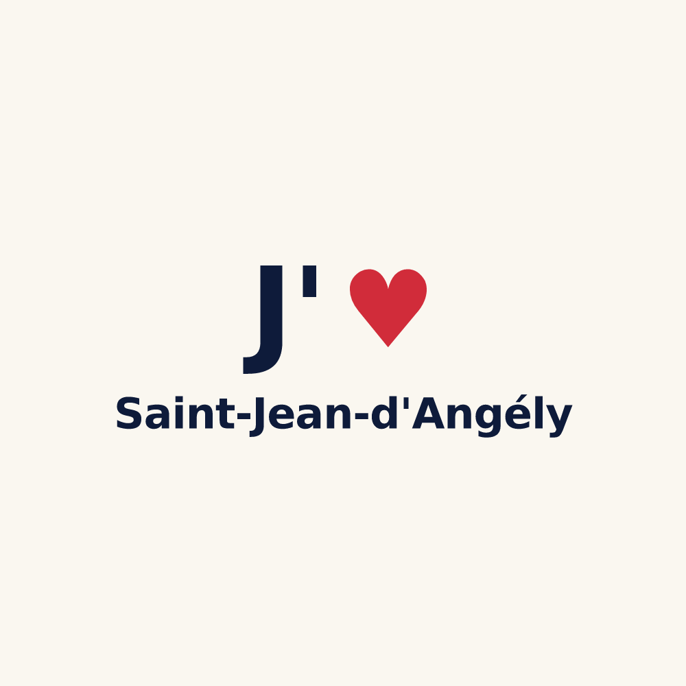 Tasse personnalisée Saint-Jean-d'Angély — design J'aime Saint-Jean-d'Angély