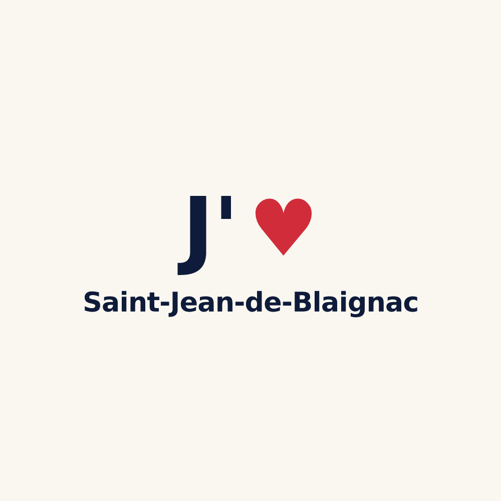 Tasse personnalisée Saint-Jean-de-Blaignac — design J'aime Saint-Jean-de-Blaignac