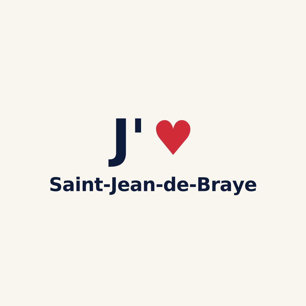 Tasse personnalisée Saint-Jean-de-Braye — design « J'aime Saint-Jean-de-Braye » imprimé sur la tasse