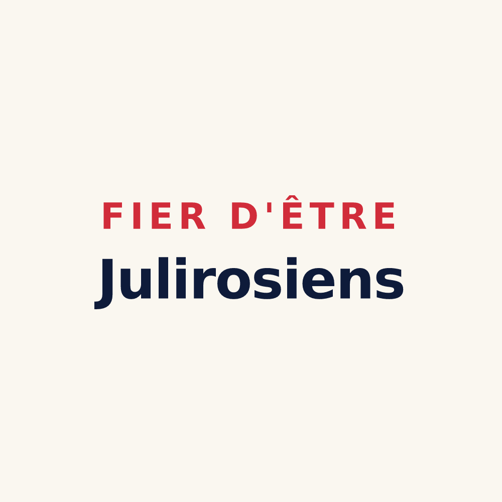 Tasse « Fier d'être Julirosiens » — design pour Saint-Julien-les-Rosiers