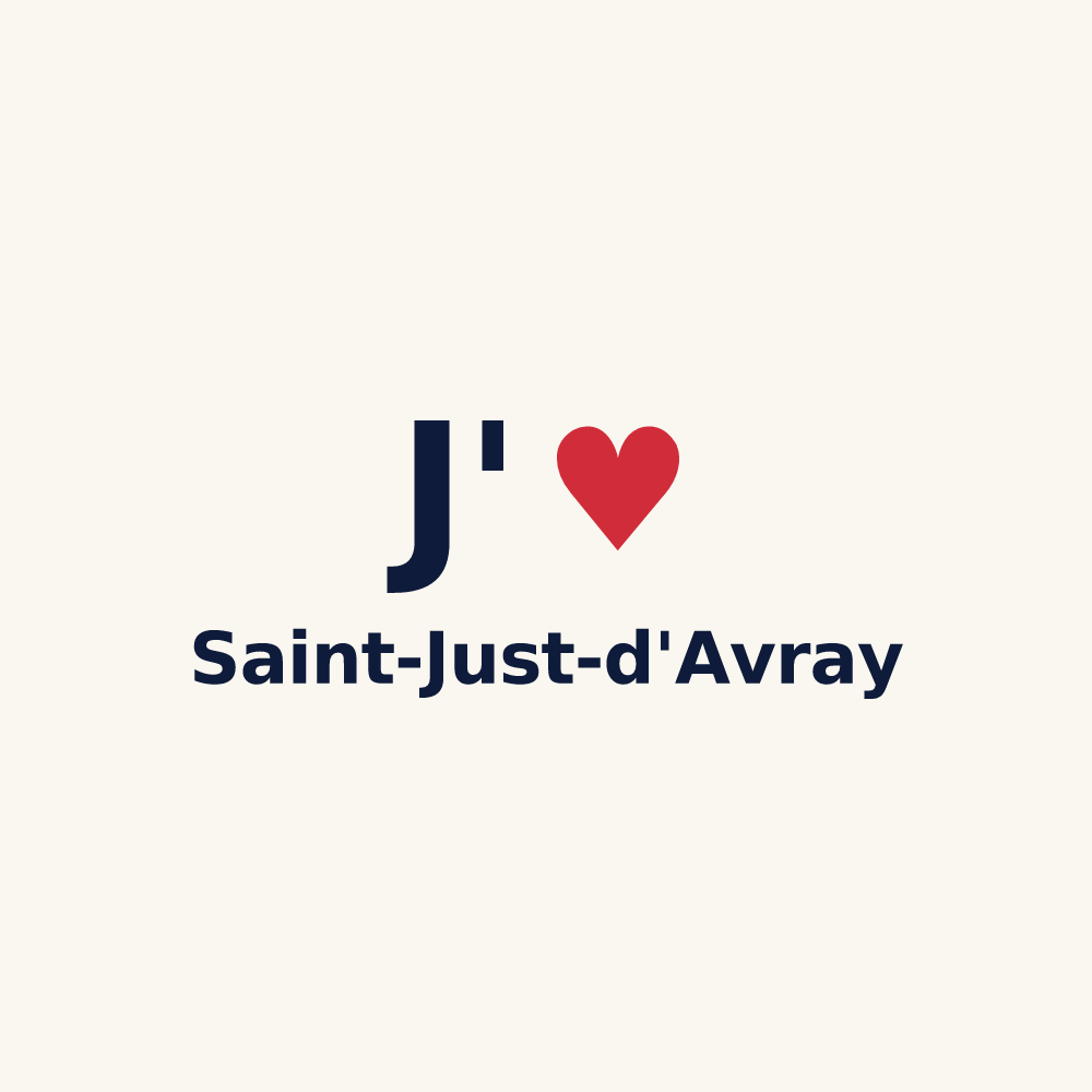 Tasse personnalisée Saint-Just-d'Avray — design J'aime Saint-Just-d'Avray