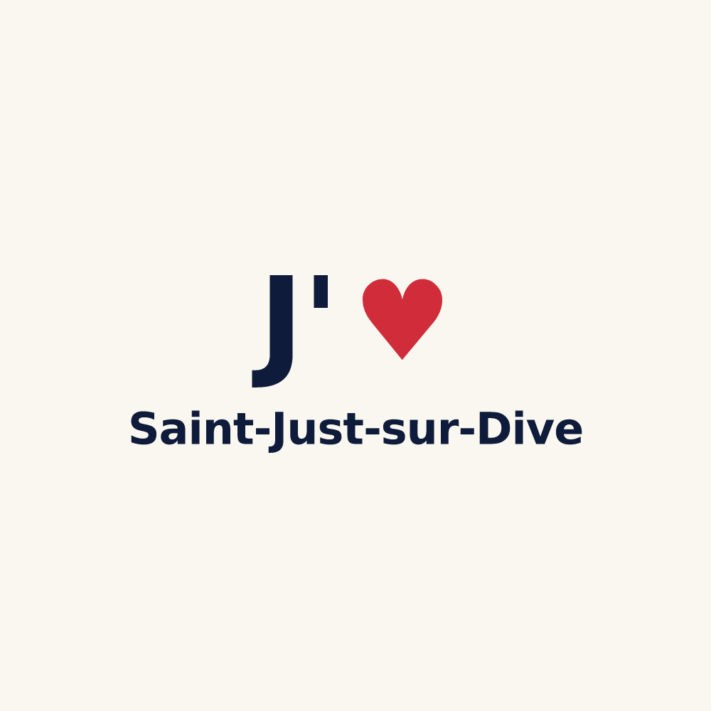 Tasse personnalisée Saint-Just-sur-Dive — design J'aime Saint-Just-sur-Dive