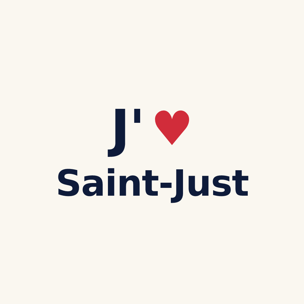Tasse personnalisée Saint-Just — design J'aime Saint-Just