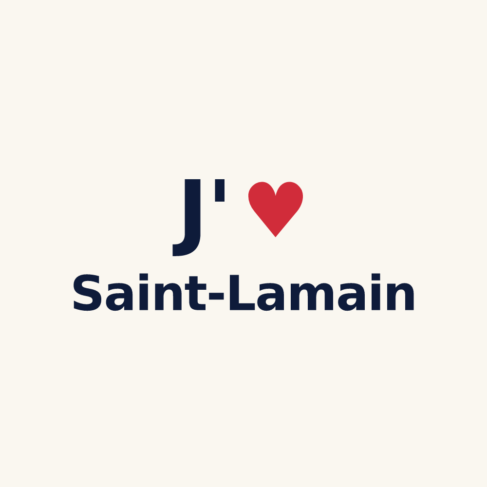 Tasse personnalisée Saint-Lamain — design « J'aime Saint-Lamain » imprimé sur la tasse