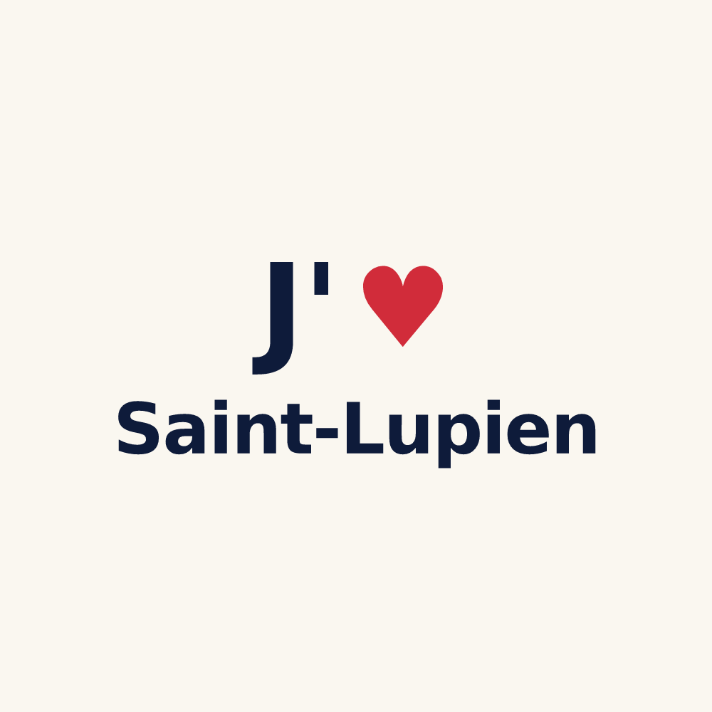 Tasse personnalisée Saint-Lupien — design J'aime Saint-Lupien