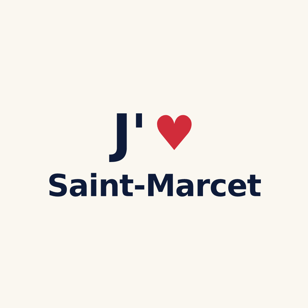 Tasse personnalisée Saint-Marcet — design « J'aime Saint-Marcet » imprimé sur la tasse