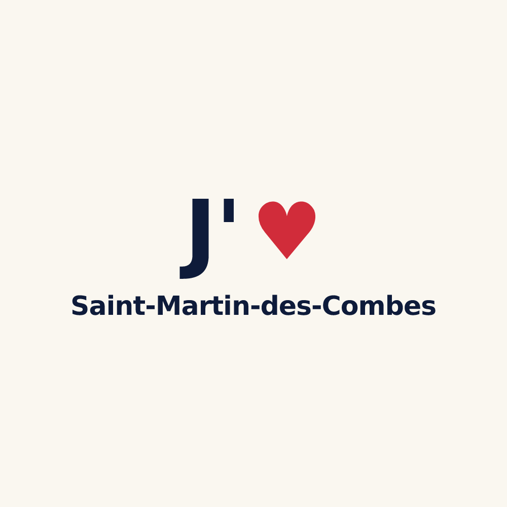 Tasse personnalisée Saint-Martin-des-Combes — design « J'aime Saint-Martin-des-Combes » imprimé sur la tasse