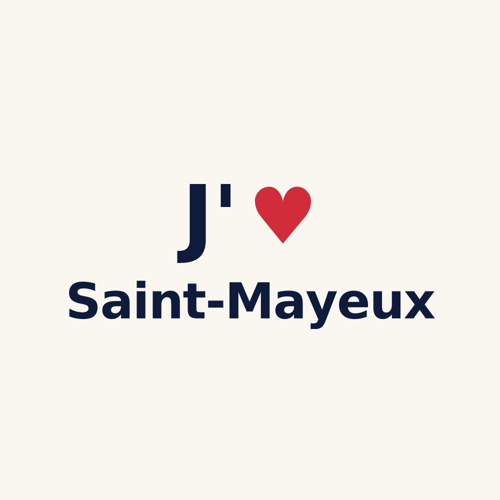 Tasse personnalisée Saint-Mayeux — design J'aime Saint-Mayeux