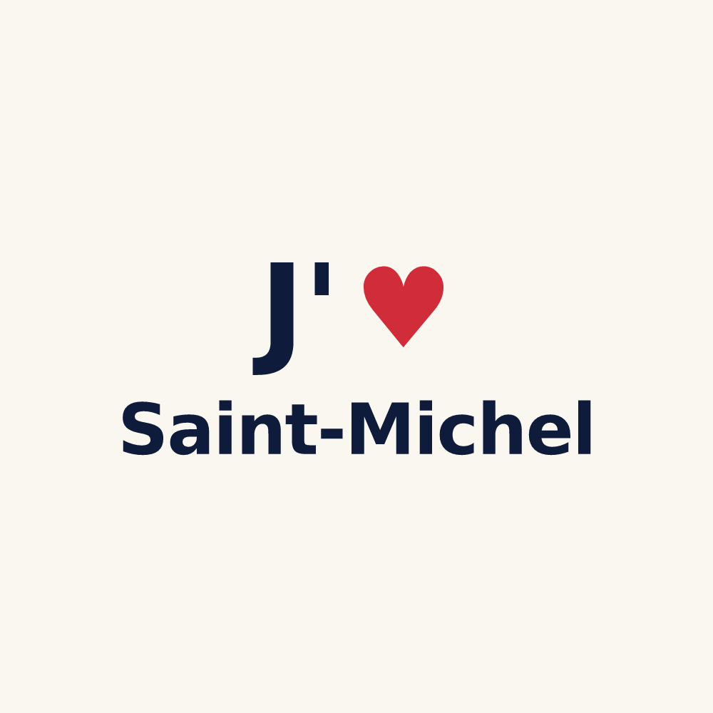 Tasse personnalisée Saint-Michel — design J'aime Saint-Michel
