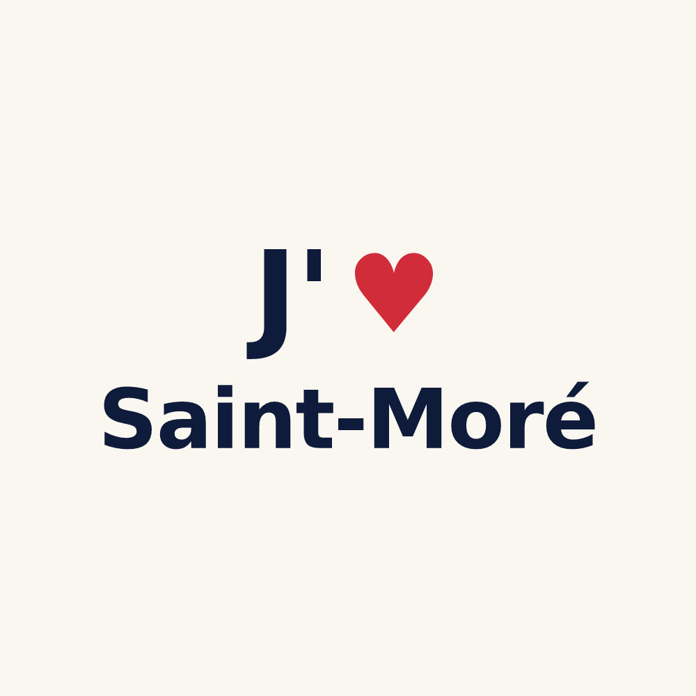 Tasse personnalisée Saint-Moré — design J'aime Saint-Moré