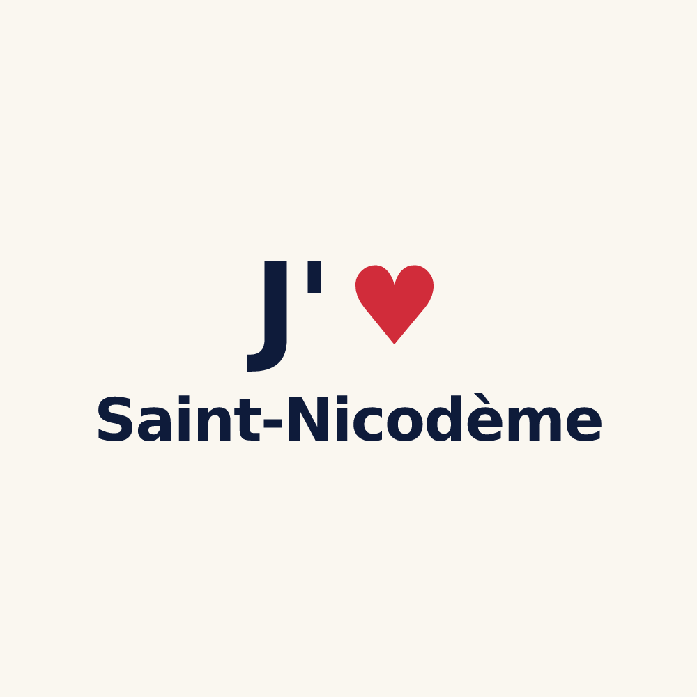 Tasse personnalisée Saint-Nicodème — design J'aime Saint-Nicodème