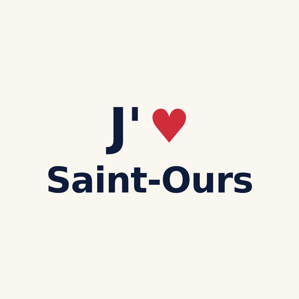 Tasse personnalisée Saint-Ours — design « J'aime Saint-Ours » imprimé sur la tasse