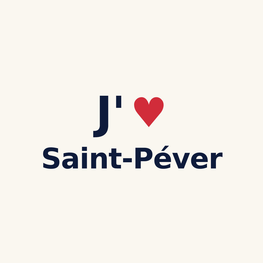Tasse personnalisée Saint-Péver — design « J'aime Saint-Péver » imprimé sur la tasse