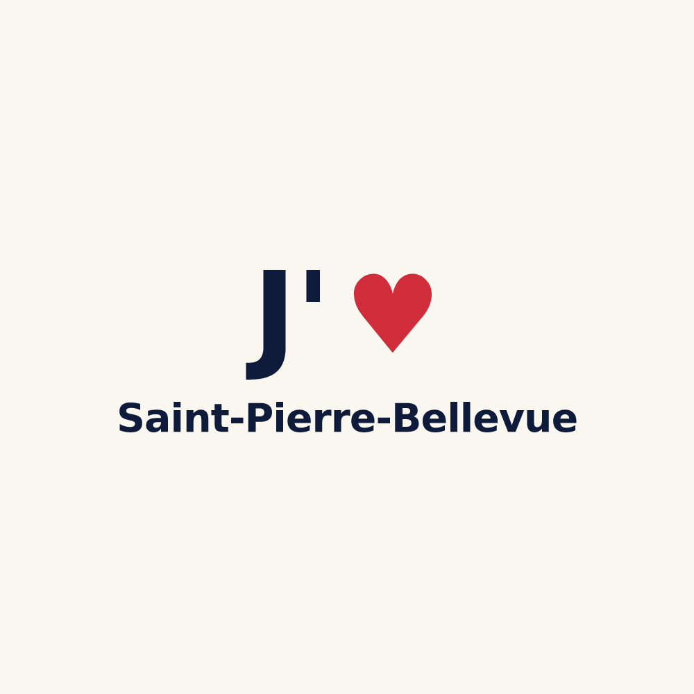 Tasse personnalisée Saint-Pierre-Bellevue — design « J'aime Saint-Pierre-Bellevue » imprimé sur la tasse