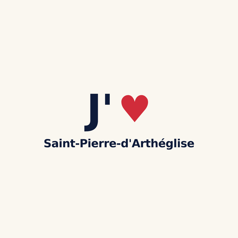 Tasse personnalisée Saint-Pierre-d'Arthéglise — design J'aime Saint-Pierre-d'Arthéglise