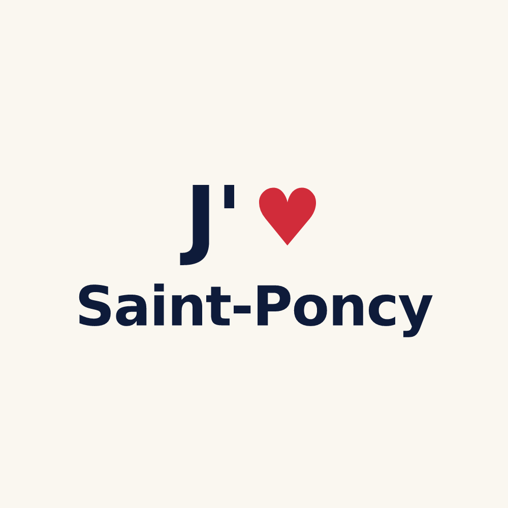 Tasse personnalisée Saint-Poncy — design J'aime Saint-Poncy