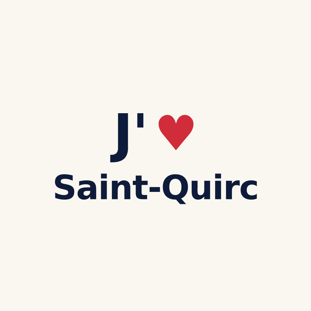 Tasse personnalisée Saint-Quirc — design « J'aime Saint-Quirc » imprimé sur la tasse