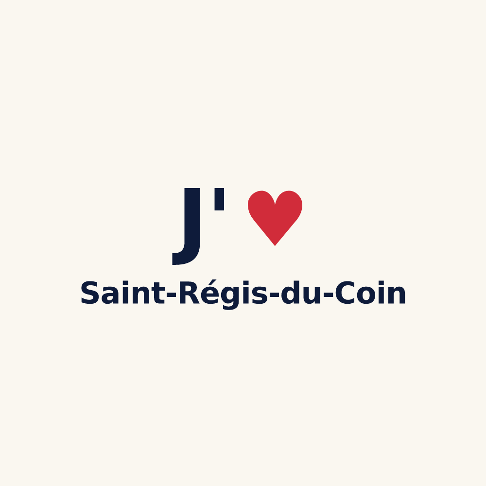 Tasse personnalisée Saint-Régis-du-Coin — design J'aime Saint-Régis-du-Coin