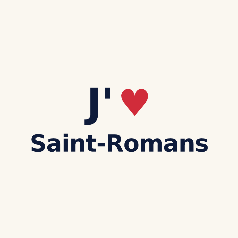 Tasse personnalisée Saint-Romans — design J'aime Saint-Romans