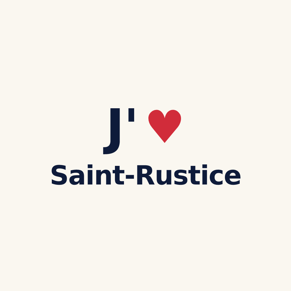 Tasse personnalisée Saint-Rustice — design J'aime Saint-Rustice