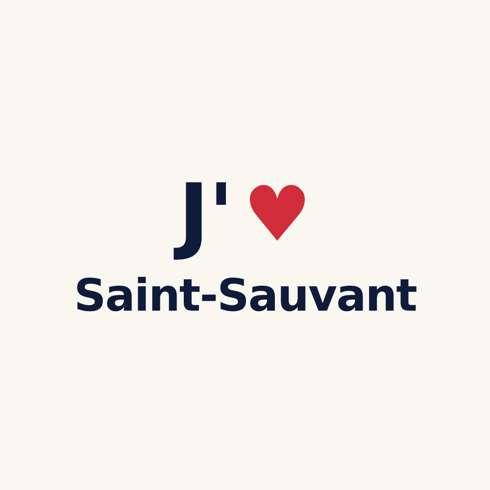 Tasse personnalisée Saint-Sauvant — design J'aime Saint-Sauvant