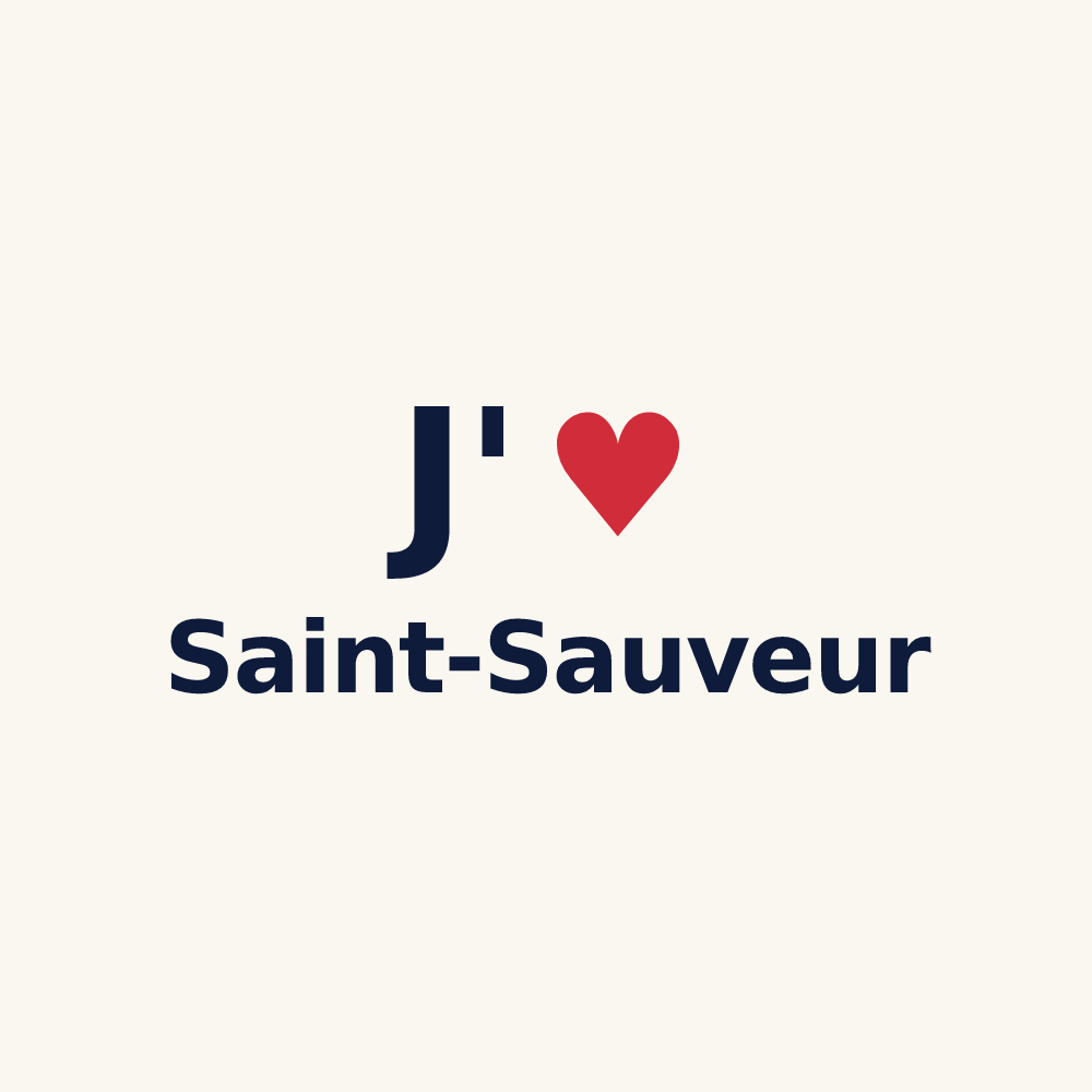 Tasse personnalisée Saint-Sauveur — design « J'aime Saint-Sauveur » imprimé sur la tasse
