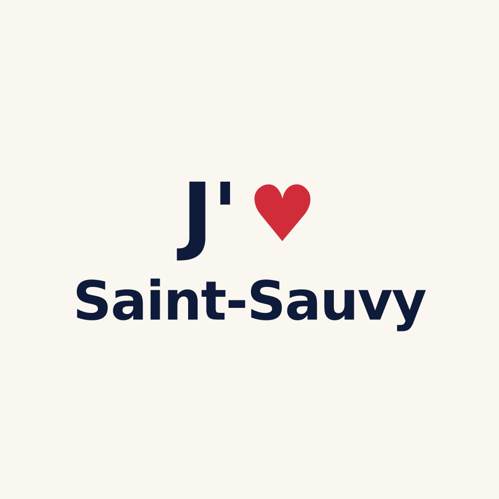 Tasse personnalisée Saint-Sauvy — design J'aime Saint-Sauvy