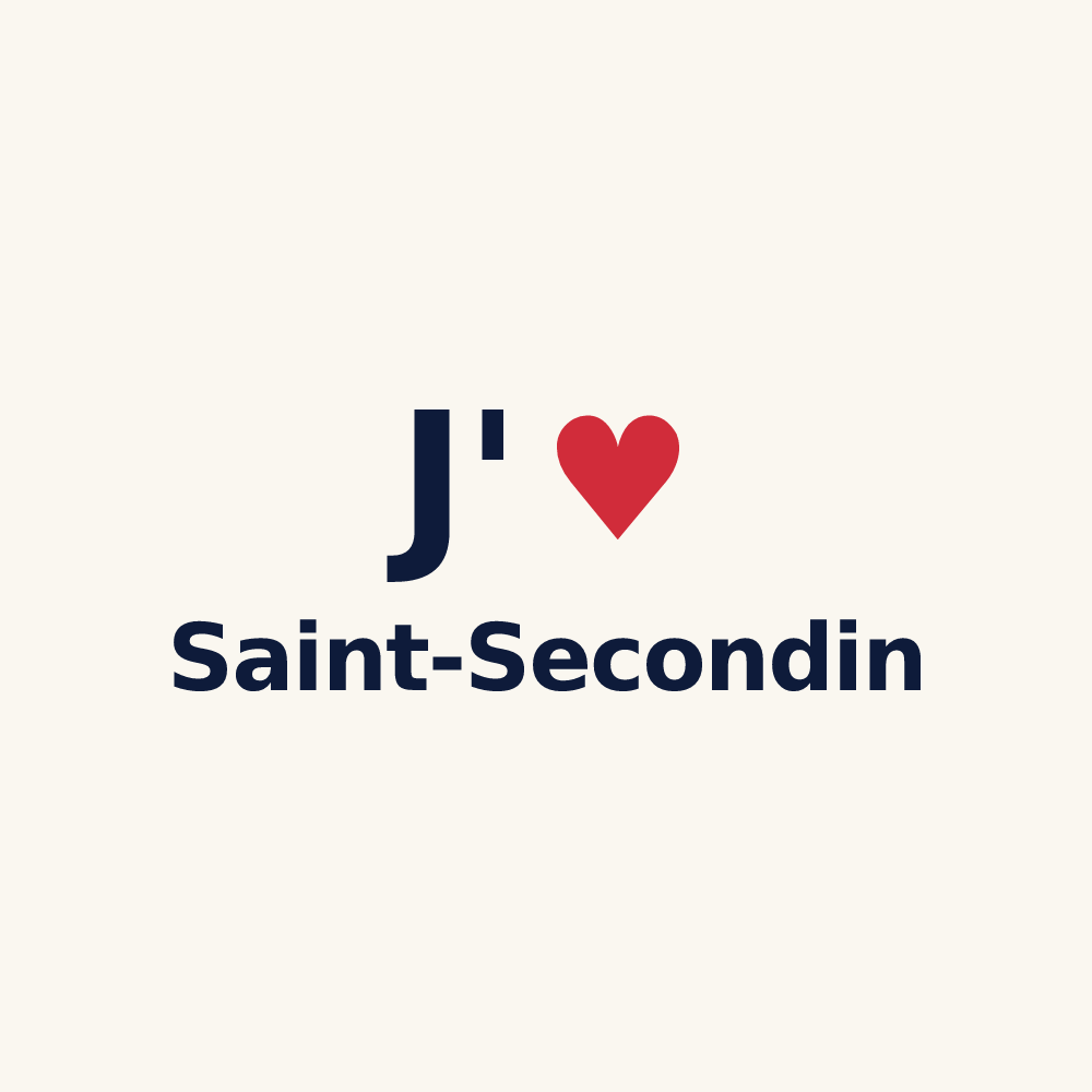 Tasse personnalisée Saint-Secondin — design « J'aime Saint-Secondin » imprimé sur la tasse